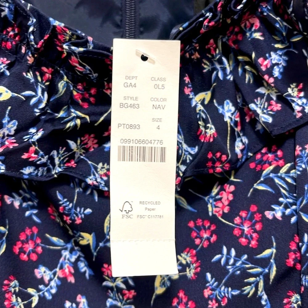 NWT J.Crew Ruffle Stretch Silk Dress in Wisp Floral